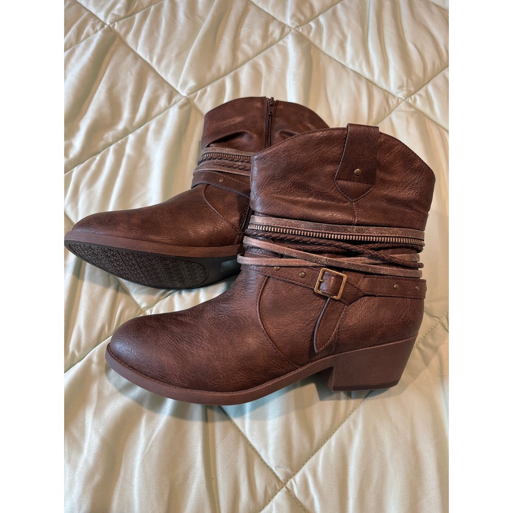 Jellypop Rider Western Boho Slouch Ankle Boots,Sz 11 M